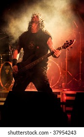 CUENCA, SPAIN - MAY 23: Guitarist Jeff Williams From Onslaught Performs A Concert In The Heavy Metal Heart Festival May 23, 2009 In Cuenca, Spain.