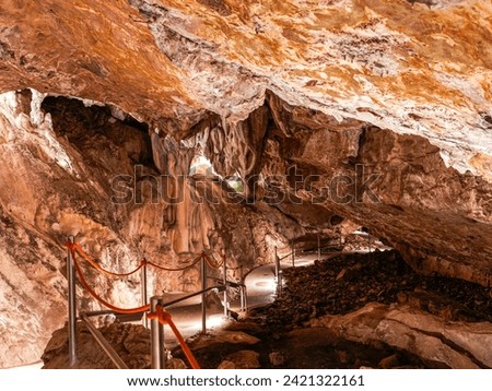 Cueva de Las Güixas, Villanúa, Pyrenees, Huesca, Aragon, Spain. Cave that can be visited in Villanua
