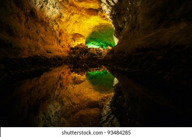 Cueva de los Verdes, Green Cave in Lanzarote.  Canary Islands.