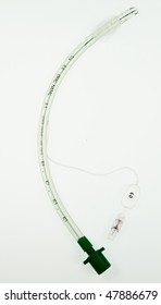 A cuffed endotracheal tube which is passed through  larynx into the windpipe, using a laryngoscope , during an anaesthetic to maintain an airway and supply oxygen and inhaled anaesthetic.