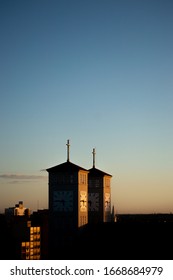 Cuiaba City Urban Cityscape In The Sunset Brazil