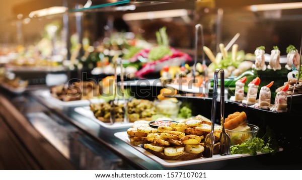 Cuisine Culinary Buffet Dinner Catering Dining\
Food Celebration Party\
Concept.
