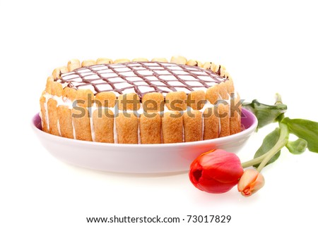 Similar – Image, Stock Photo Passion fruit and peach cake