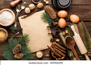 Culinary Background For Recipe Of Christmas Baking