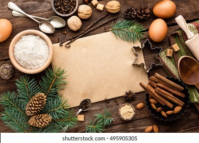 Culinary Background For Recipe Of Christmas Baking