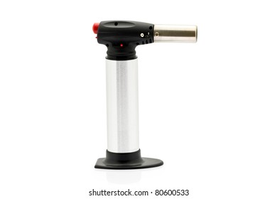 Culinary Butane Torch Against A White Background.