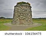 Culloden battle field memorial monument. The Battle of Culloden was the final confrontation of the 1745 Jacobite Rising.The conflict was the last pitched battle fought on British soil,