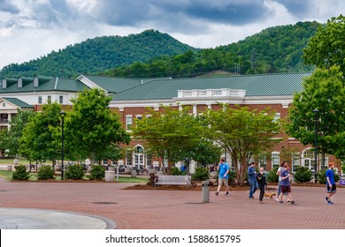 CULLOWEE, NC, USA - MAY 4: Blue Ridge Residence Hall on May 4 2019 at Western Carolina University in Cullowhee, North Carolina.