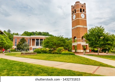 CULLOWHEE, NC, USA - MAY 4: Alumni Tower on May 4 2019 at Western Carolina University in Cullowhee, North Carolina.