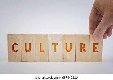 CULTURE word made with building blocks