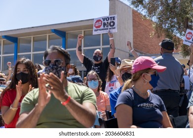 Culver City, California, September 5, 2021-California Governor Gavin Newsom's Recall Election Rally At Culver City High School.