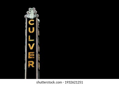 Culver City Neon Sign At Night