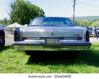 Cumberland, Maryland United States September 4, 2021: Rear View Of A 1970s Era Oldsmobile Regency 98
