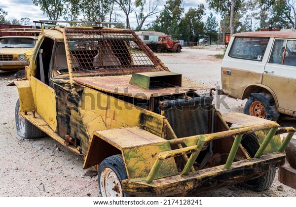 Cumborah, New South Wales, Australia. June 10,\
2022. A very unusual abandoned old vehicle in an opal-mining area\
in outback New South\
Wales