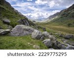 The Cumbria Way along Langstrath Beck, Borrowdale, The Lake District, Cumbria, England.