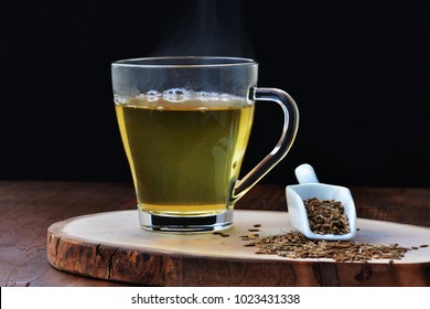 Cumin Seed Tea, Jeera Water For Weight Loss In Glass Mug