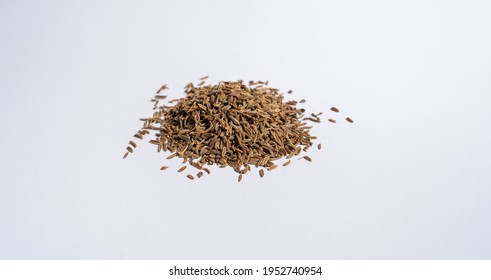 Cumin Seeds (Jeera) On White Background