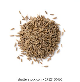 Cumin seeds placed on a white background