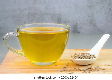 Cumin Tea Also Called As Jeera Water In A Glass Cup