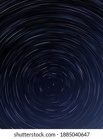 Cumulative star trails around the pole star - Polaris - Shutterstock ID 1885040647