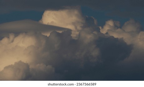 Cumulonimbus cluster, during stormy weather.  A storm will occur - Shutterstock ID 2367366589
