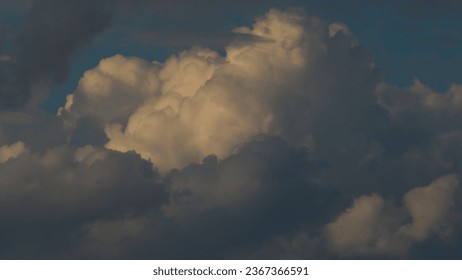 Cumulonimbus cluster, during stormy weather.  A storm will occur - Shutterstock ID 2367366591