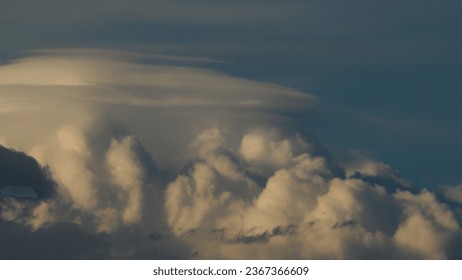 Cumulonimbus cluster, during stormy weather.  A storm will occur - Shutterstock ID 2367366609