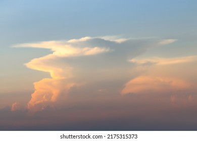 Cumulonimbus Incus Large Beautiful Cloud In The Evening, Sunset