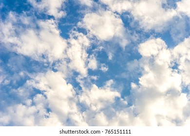 Cumulus cloud is floating in the sky, background nature sence.