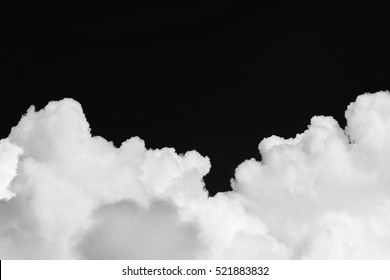 Cumulus Clouds Isolated On Black Background