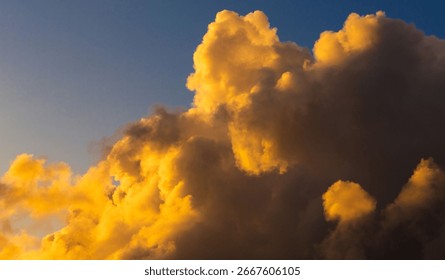 Cumulus and Stratus clouds in dramatic sunset sky over Cape Town	