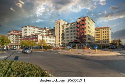 Cuneo, Piedmont, Italy - October 22, 2021: Santa Croce Hospital, The Main Hospital In Cuneo, Headquarters Of The ASL CN1, Local Health Authority