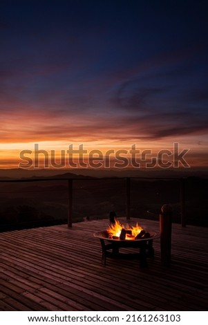 Cunha, São Paulo, Brazil: fireplace in the autumn sunset, at the climatic resort of Cunha in Serra da Bocaina, to warm up from the cold