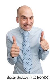 Cunning Businessman Shows His Thumbs Up