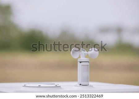 Cup anemometer rotates when the sky is overcast. Wind mast for measuring wind speed, pyranometers for measuring solar radiation, measuring temperature.