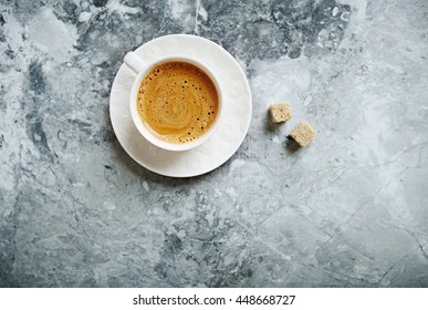 Cup Of Cafe Crema With Brown Sugar