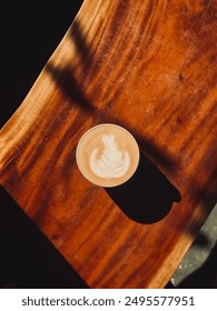 A cup of cafelatte with art