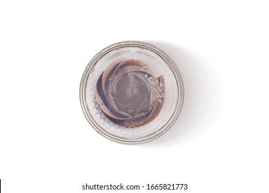 Cup cake's plastic package  with dome cover isolated on white background