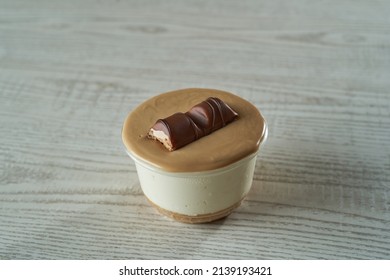                cup of cheese cake with chocolate                 