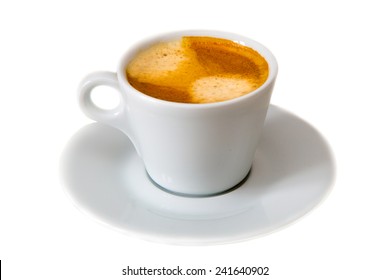 A Cup Of Cofee On Saucer Isolated