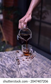 a cup of coffe in the table