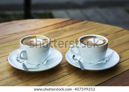 cup of coffee art tree shape