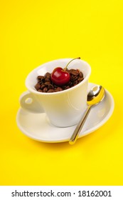 Cup of coffee beans
