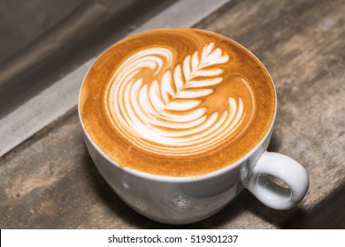 Cup Of Coffee With Beautiful Latte Art
