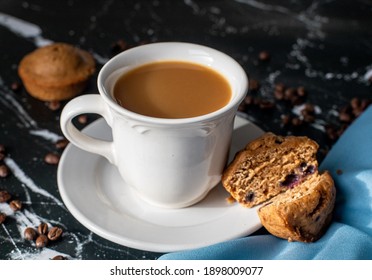 Cup of Coffee with Blueberry Muffin 
