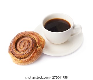 Cup Coffee Cinnamon Roll Bun Pastry Stock Photo Edit Now