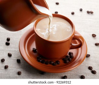 Cup of coffee and cream