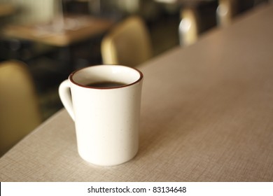 Cup Of Coffee At A Diner.