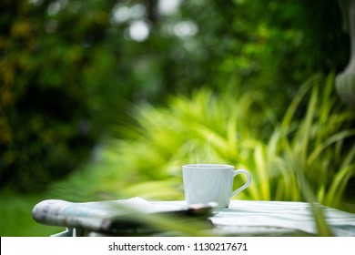 Cup Of Coffee In Garden