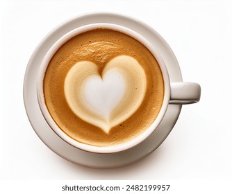 Cup of coffee latte with heart shape - Powered by Shutterstock